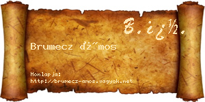 Brumecz Ámos névjegykártya